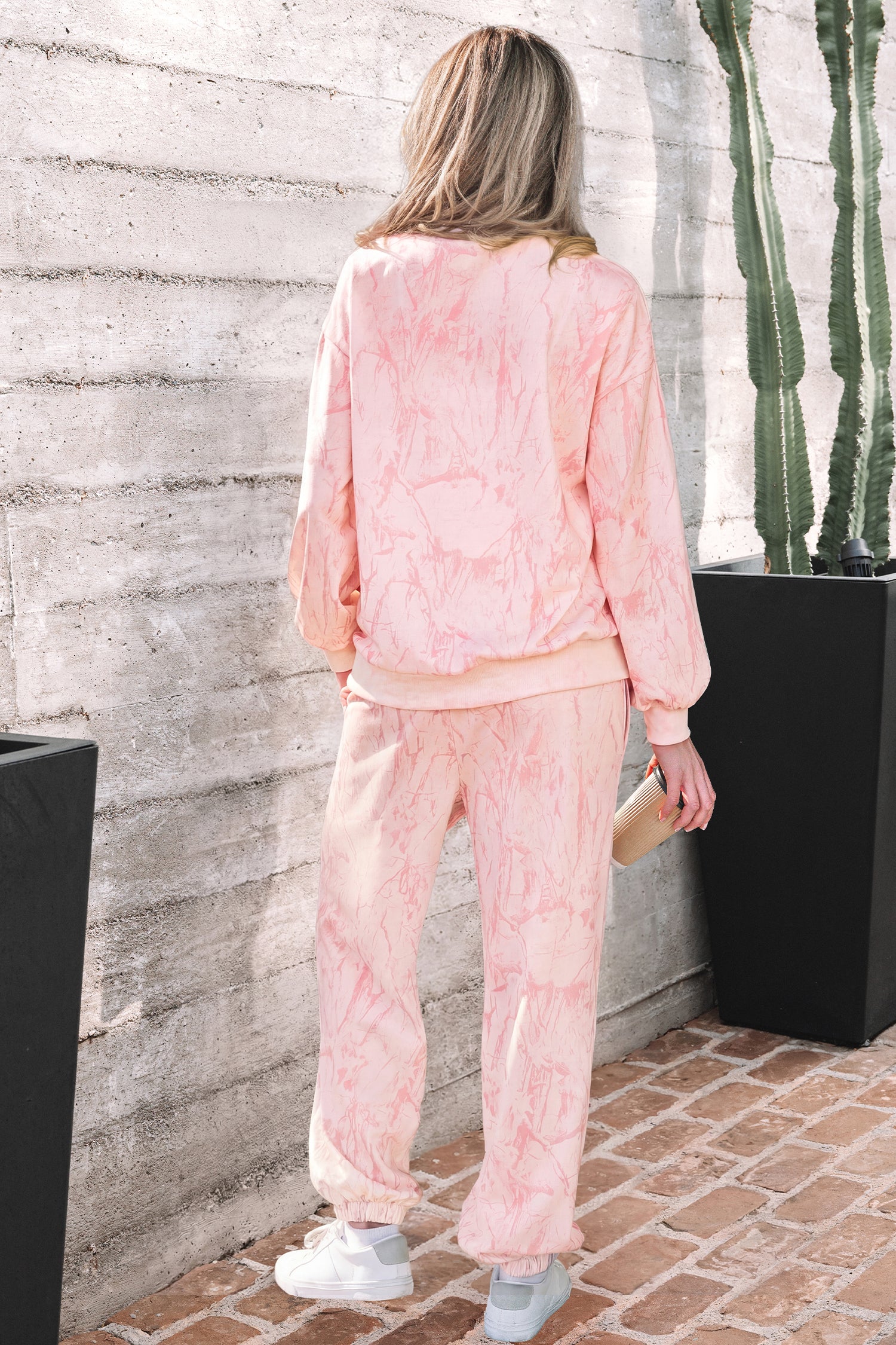 Pink Camo Print Jogger Set