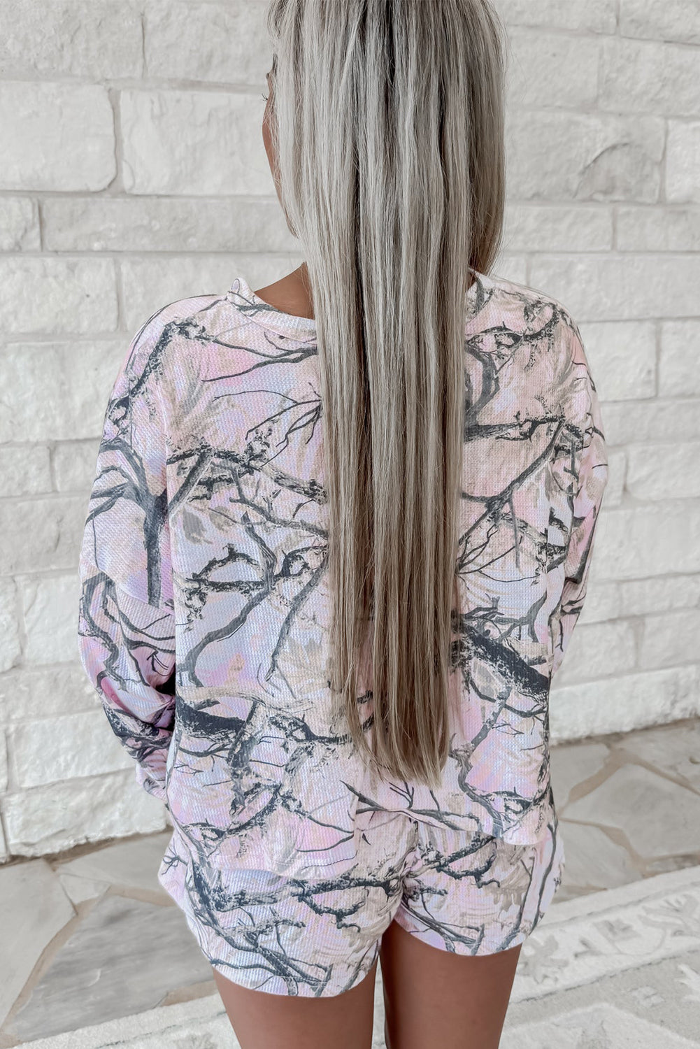 Pink Camo Henley Set