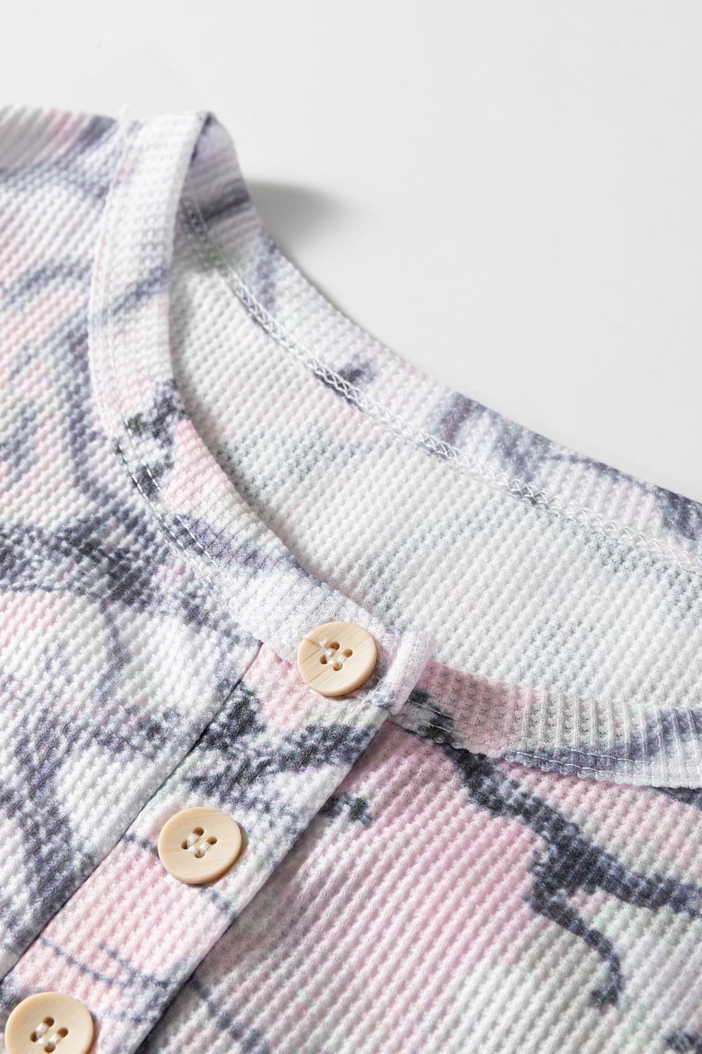 Pink Camo Henley Set