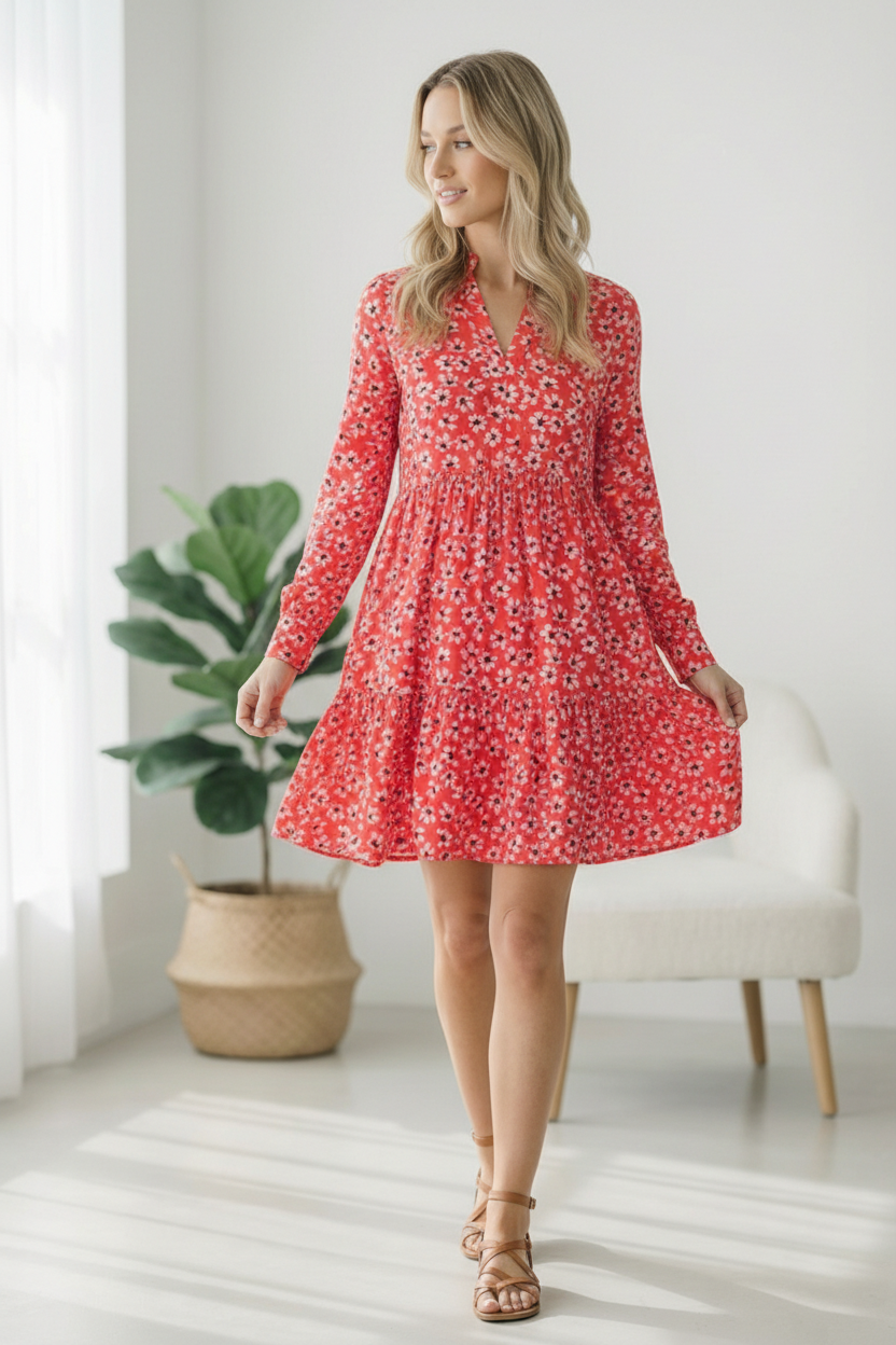 Cherry Blossom Twirl Floral Dress