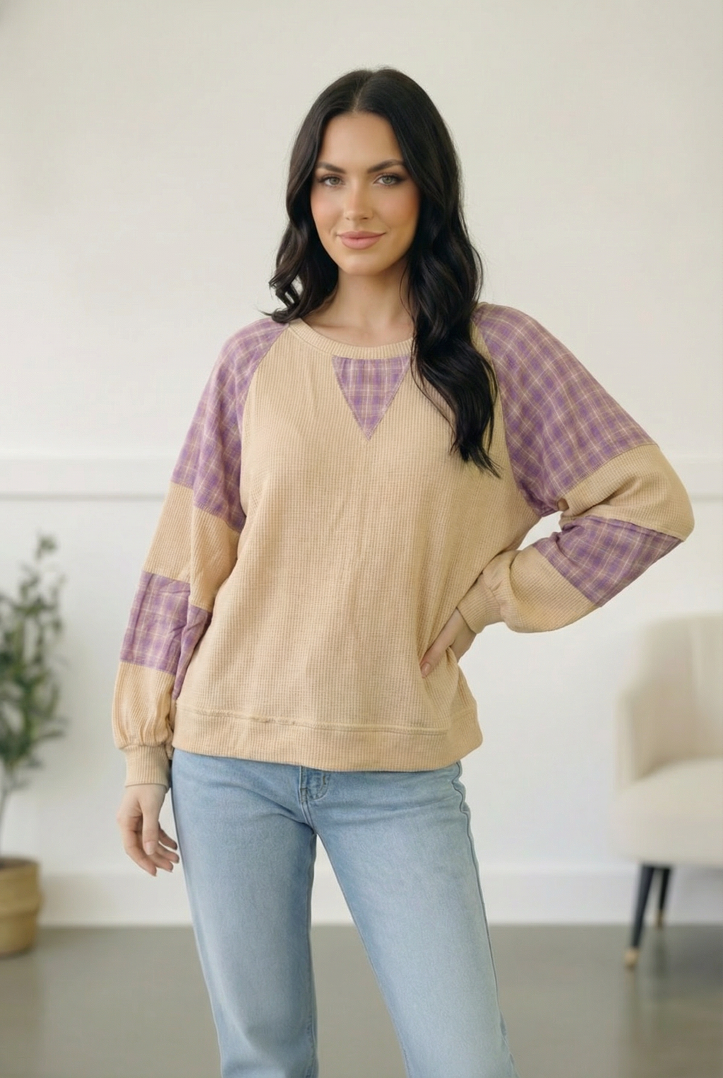 Country Cozy Oatmeal Long Sleeve Thermal