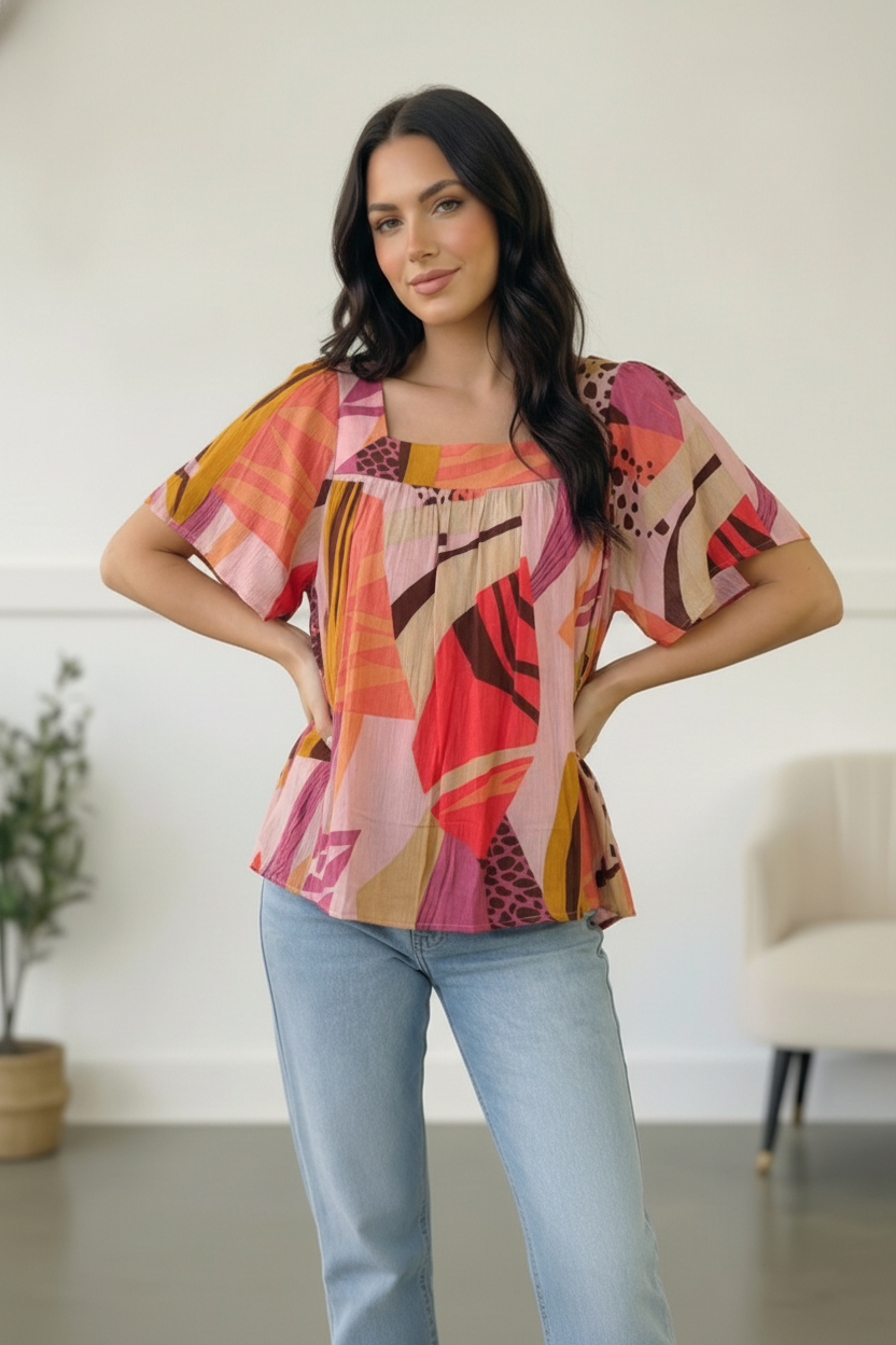 Art Walk Print Blouse