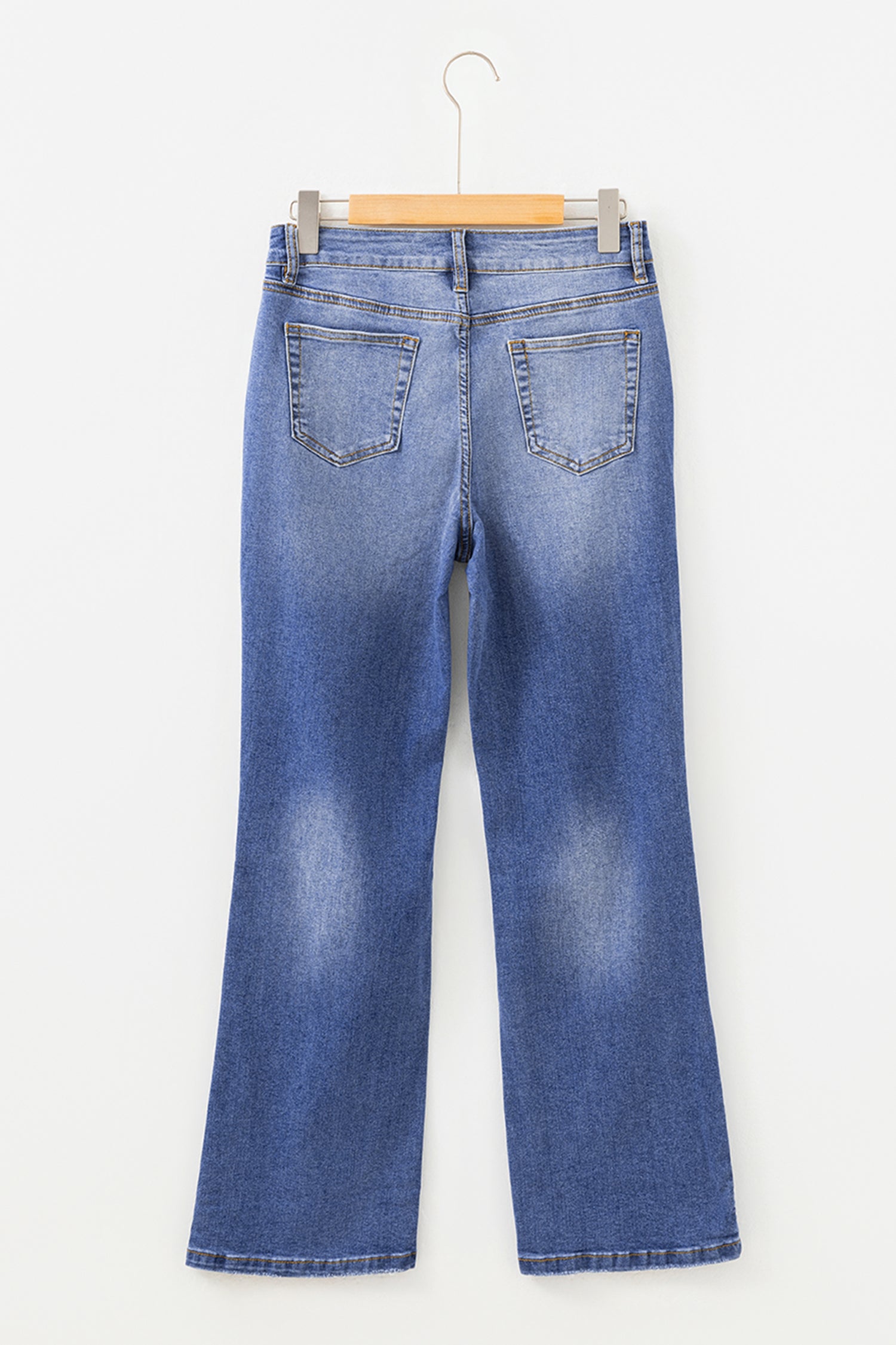 Myosotis Mid Rise Distressed Sneak Peek Straight Leg Jeans
