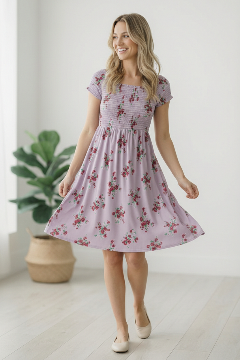 My Favorite Chapter Lilac Floral Dress