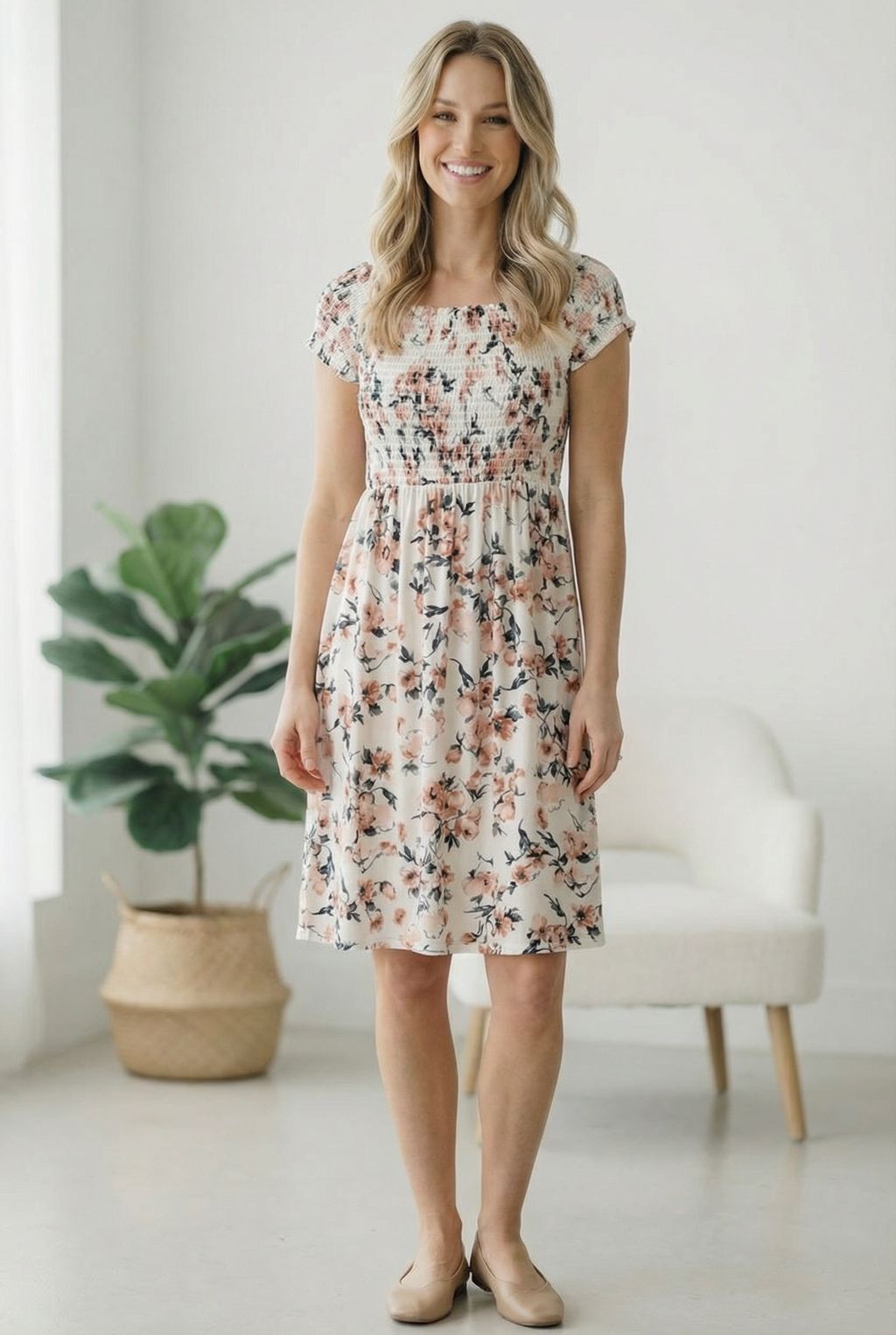 My Favorite Chapter Ivory Floral Dress